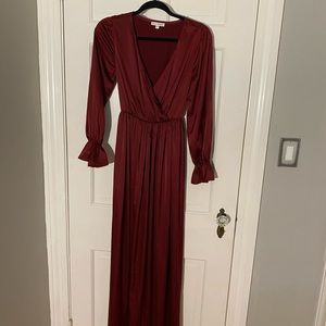 Baltic Born Long Sleeve Satin Maxi Dress